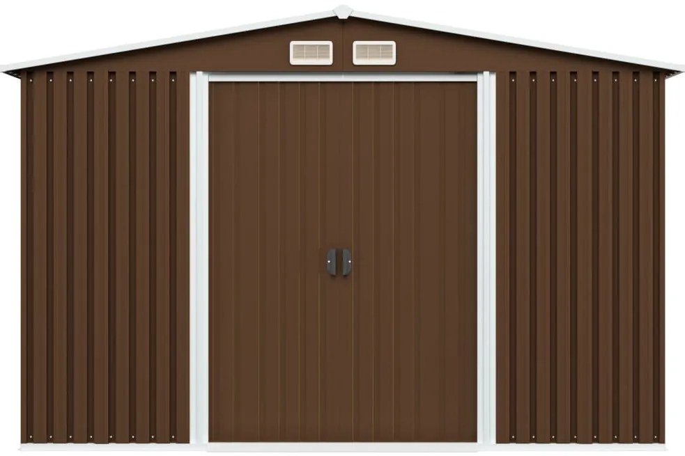 Magazie sopron metalic de gradina, maro, 257 x 205 x 178 cm, otel