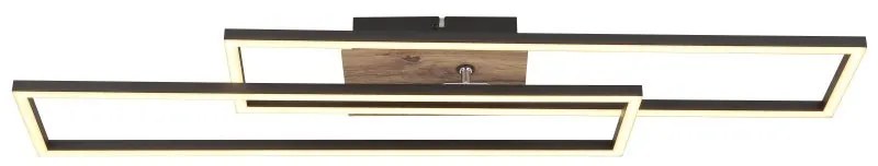 Plafoniera LED moderna DAKARI negru/lemn
