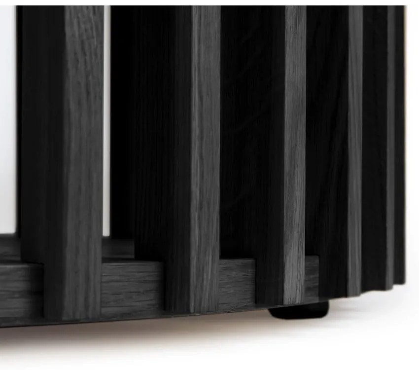 Masă auxiliară din lemn de stejar Woodman Drum, ø 83 cm, negru