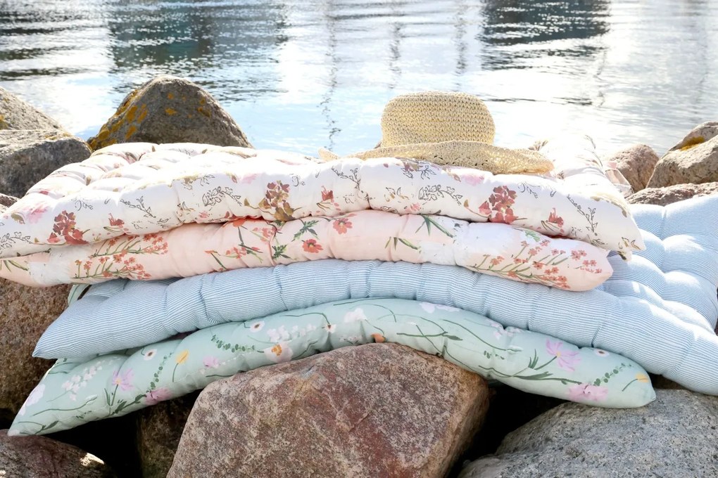 Saltea roz, din bumbac, model floral, 100x60cm, Aix