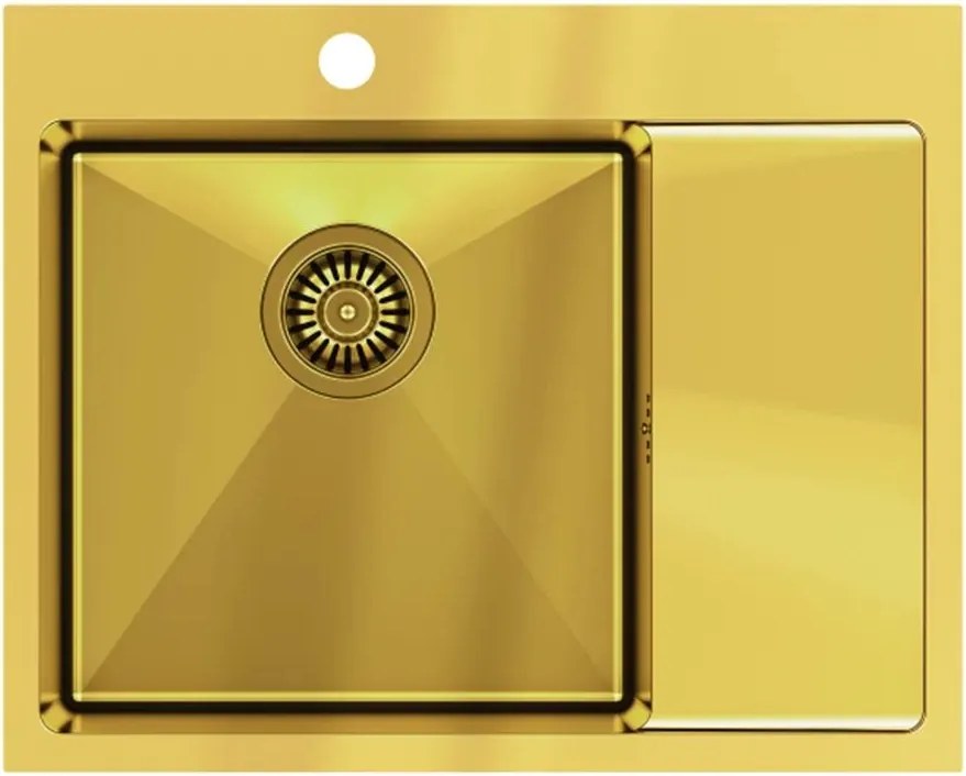 Chiuveta inox incastrata Quadron Unique Russel 116 finisaj auriu 62x48 cm