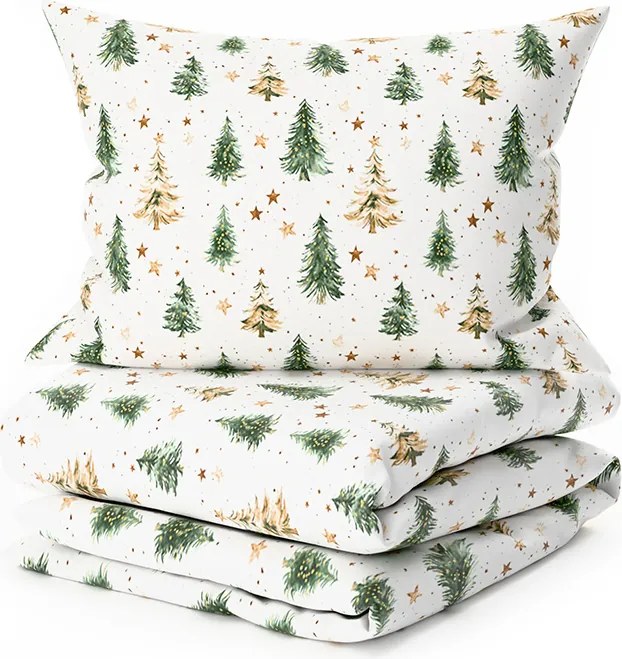 Lenjerie de pat din bumbac CHRISTMAS FOREST colorat Dimensiune lenjerie de pat: 70 x 90 cm | 140 x 200 cm