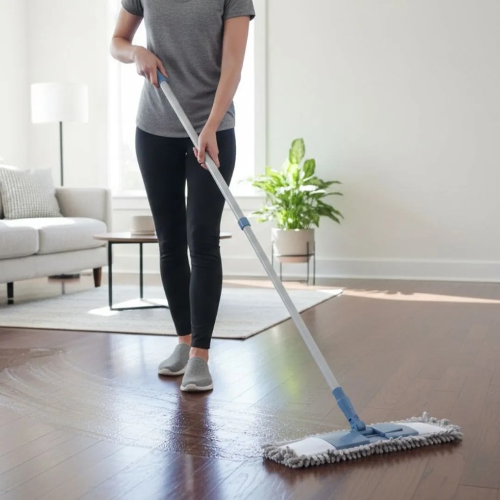 Mop din microfibră cu mâner telescopic, Ultra Clean, 44x14 cm