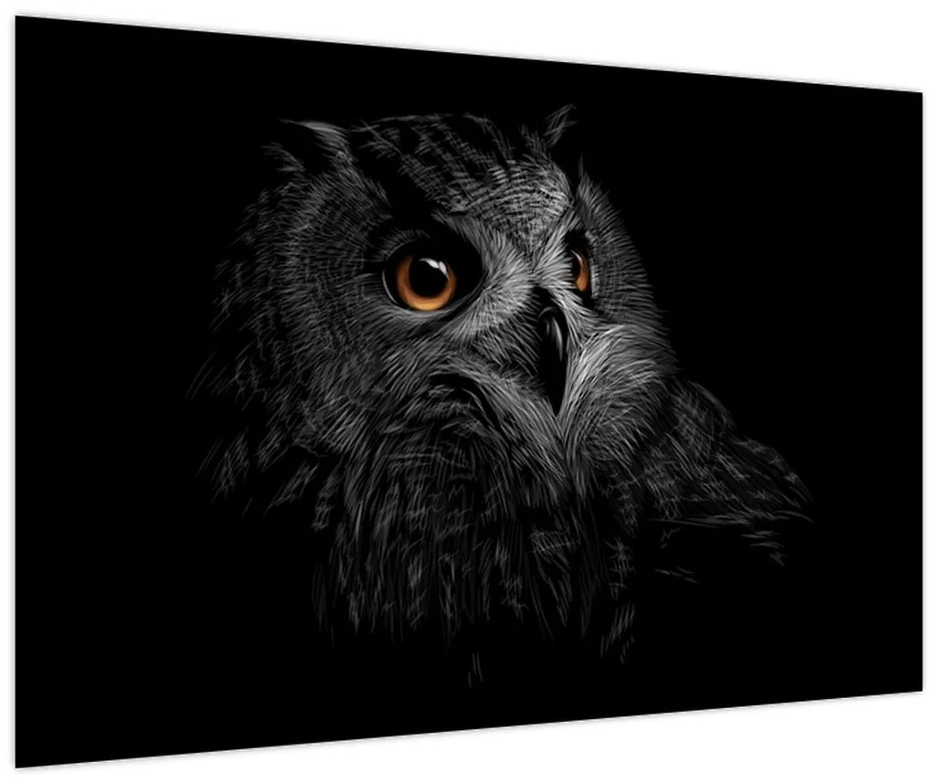 Tablou - Bufniță, ilustrație (90x60 cm)