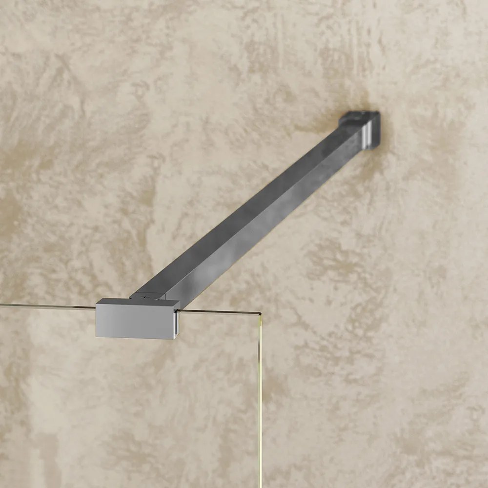 Paravan de dus fix, 100x200 cm,  sticla securizata 8 mm, profil crom, Roth Melina 1000x2000 mm, Crom