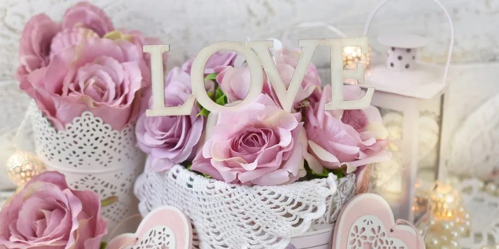 Tablou decor vintage cu inscripție Love