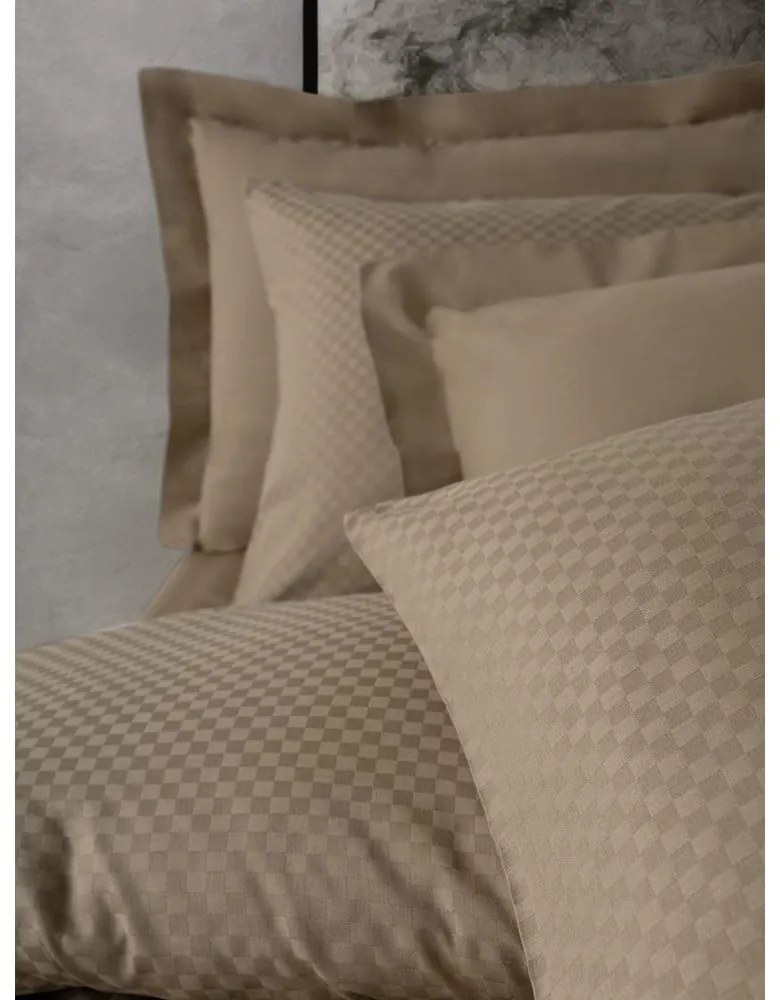 Lenjerie de pat maro din bumbac ranforcé pentru pat de o persoană 140x200 cm Checkered – Mila Home Luxury