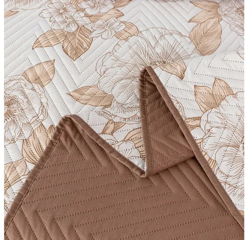 Cuvertura de pat PETALIS crem / maro Dimensiune: 220 x 240 cm