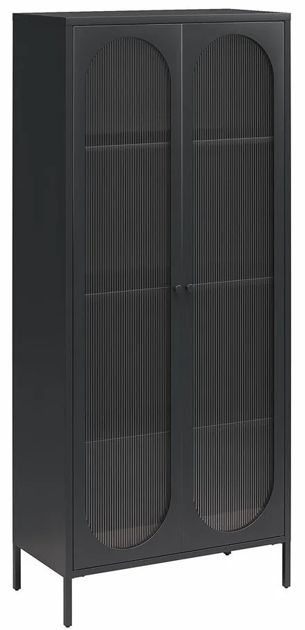 Vitrină neagră din metal 80x186x40 cm Luna – Støraa