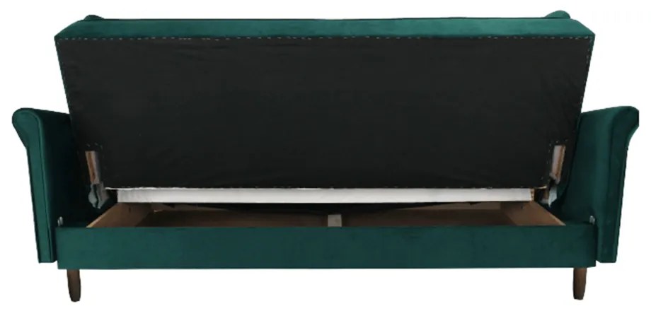 Canapea extensibilă, material textil verde, COLUMBUS