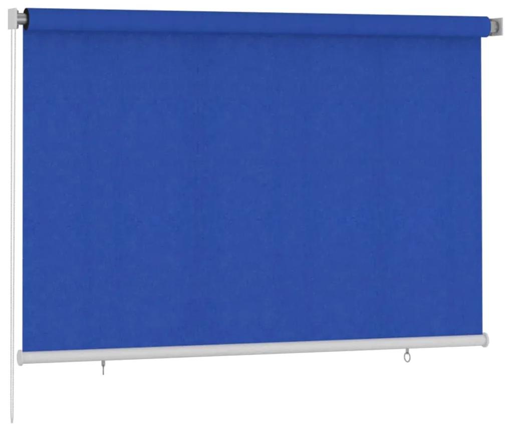Jaluzea tip rulou de exterior, albastru, 220x140 cm, HDPE Albastru, 220 x 140 cm