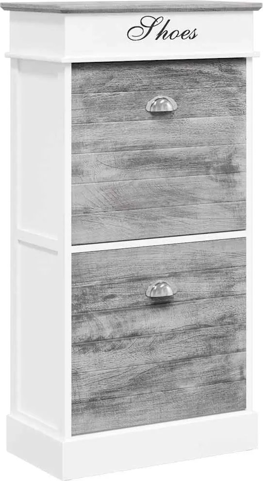 vidaXL Pantofar, gri, 50x28x98 cm, lemn de paulownia