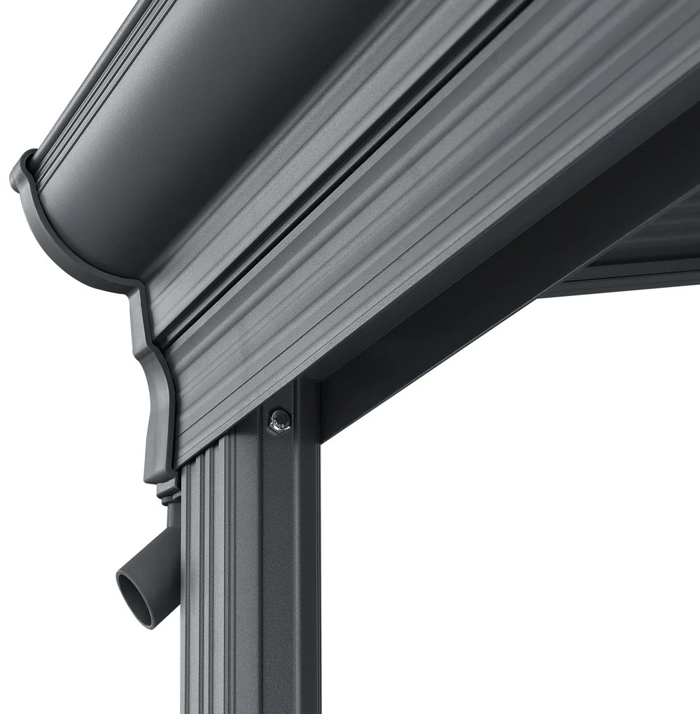 Pergola Borneo 5,5x3m s dvojstennými doskami tmavosivá