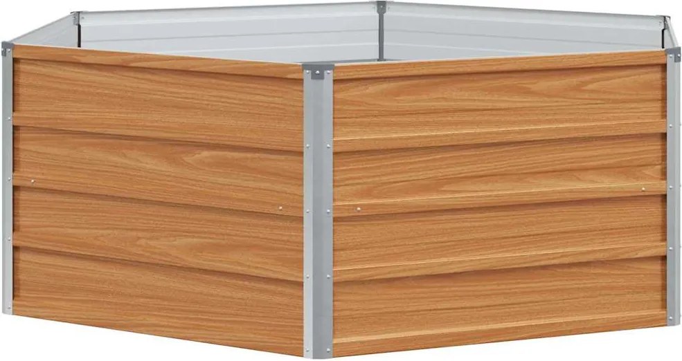 vidaXL Pat de grădină ridicat Aspect de lemn 129 x 129 x 45 cm