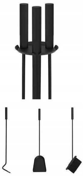 Ustensile pentru șemineu oțel inoxidabil 4 buc.