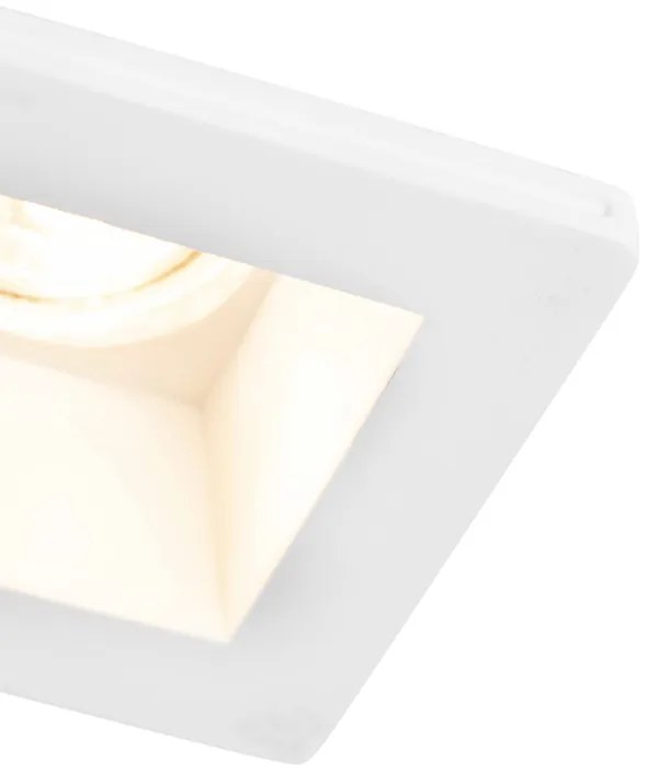 Set de 6 spoturi încastrate albe 12cm pătrate - Gypsy Stucco