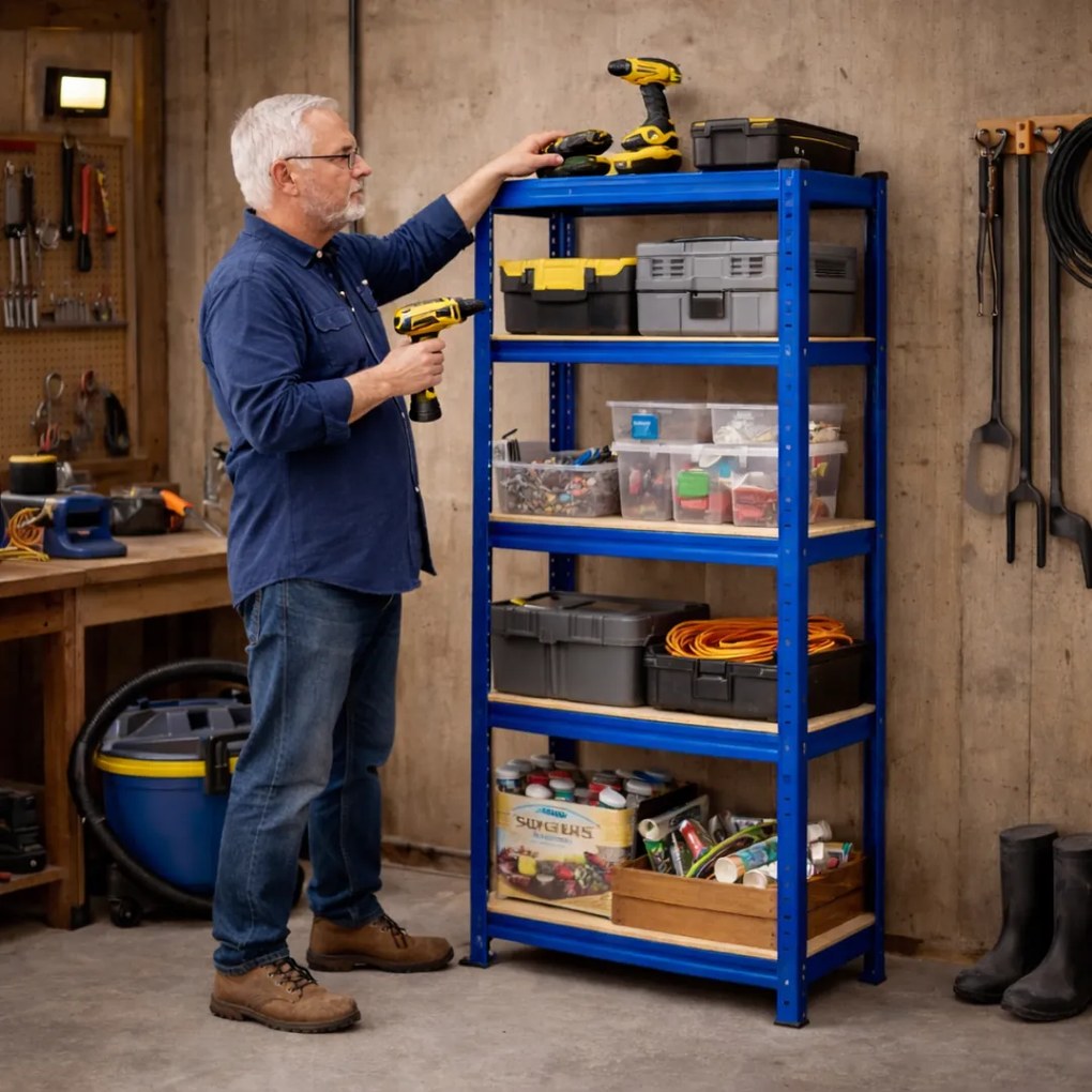 Raft cu capacitate mare HEAVY, max. 875kg, 90x40x180cm, albastru Monzana