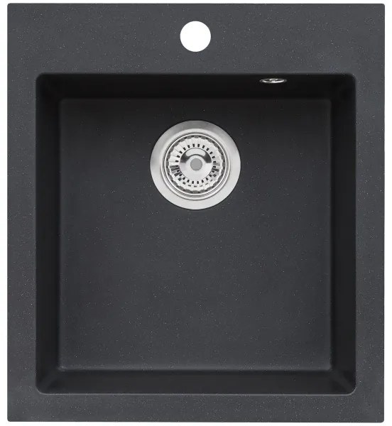 ALVEUS SETA737 - Chiuvetă de bucătărie CORTINA + baterie pentru chiuvetă TONIA granit/negru