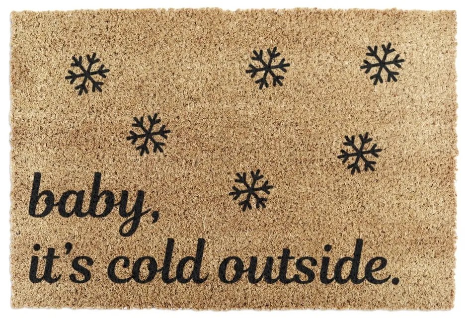 Covoraș de intrare din fibre de nucă de cocos 40x60 cm cu model de Crăciun Baby It's Cold Outside – Artsy Doormats