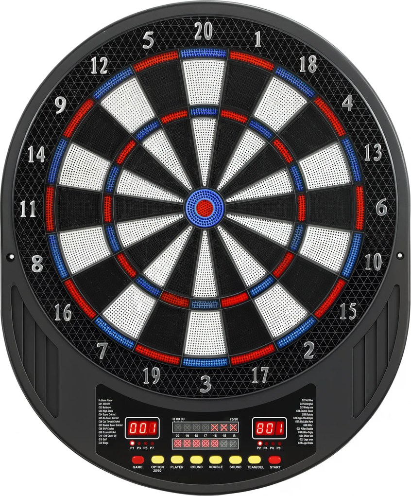SPORTNOW Dartboard electronic pentru 1-8 jucători, afișaj LCD, 6 seturi de săgeți, multicolor | Aosom Romania