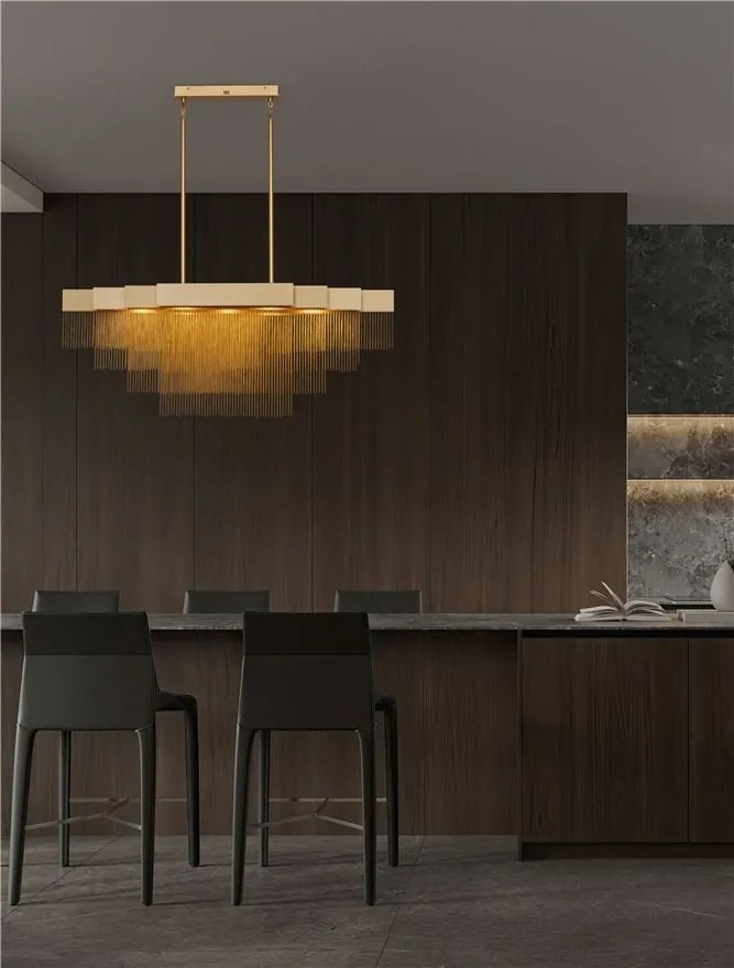 Lustra LED suspendata design modern REVIA aurie