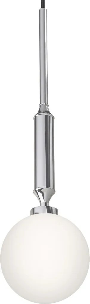 Pendul suspendat din metal crom 43cm si glob sticla Ero I