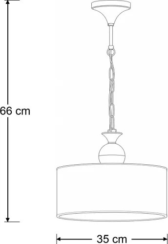 Brilagi - Lustru suspendat pe lanț SAPHIRE 1xE27/15W/230V crem/auriu/patină