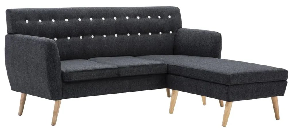 247020 vidaXL Canapea formă L, material textil, 171,5x138x81,5 cm, gri închis