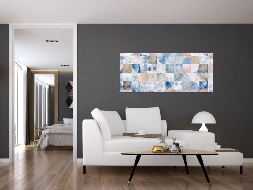 Tablou - figuri geometrice pe perete (120x50 cm)