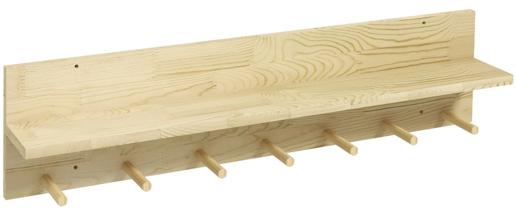 HOMCOM Raft Suspendat din Lemn de Brad, Raft de Perete | Aosom Romania