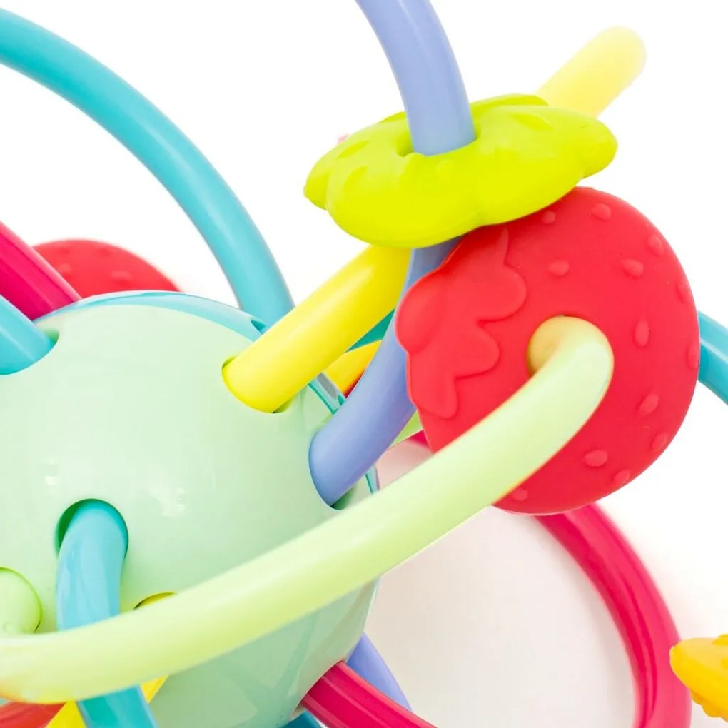 Baby Mix Silicone-plastic teether with rattle, 12cm