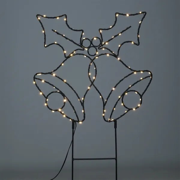 Brilagi - Decorațiune LED de Crăciun cu clopoței pentru exterior, 55x32 cm, alimentare 3xAA, IP44