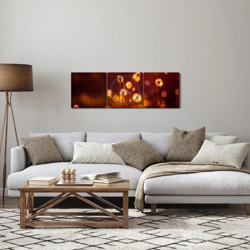 Tablou - Dimineața (cu ceas) (90x30 cm)