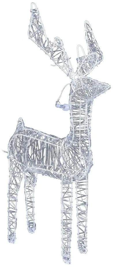 Decorațiune din sârmă Reindeer, de Crăciun, argintiu, 80 LED-uri