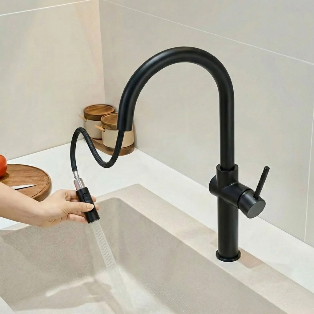 Baterie de bucătărie Rea Fresh High Black