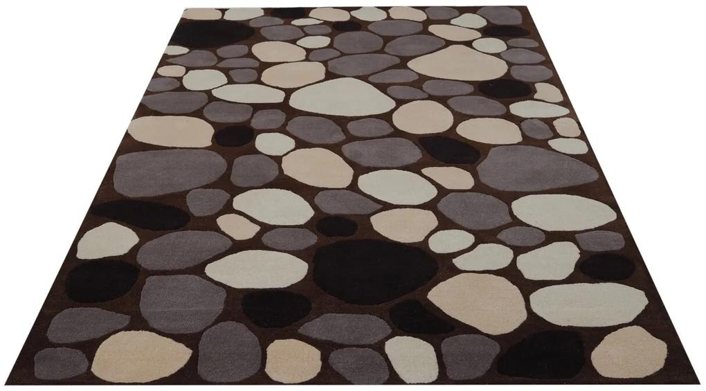 Covor Stone Bedora,160x230 cm, 100% lana, multicolor, finisat manual