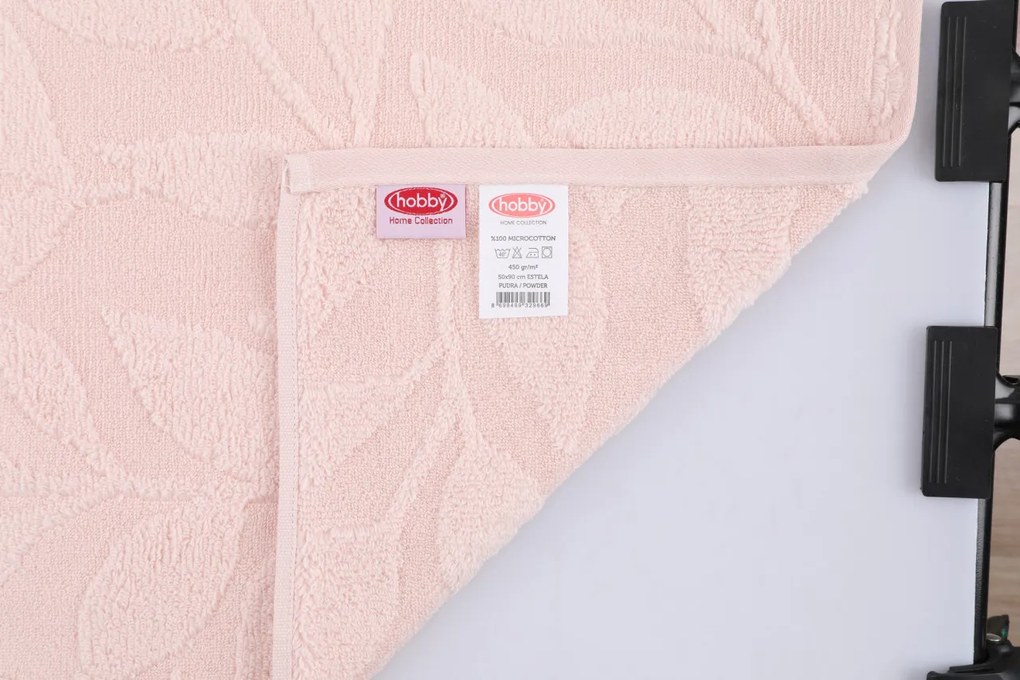 Set 2 Prosoape de Baie / Fata Estela, 50x90 cm, 100% Micro Bumbac, 450 gsm, Roz Pudra