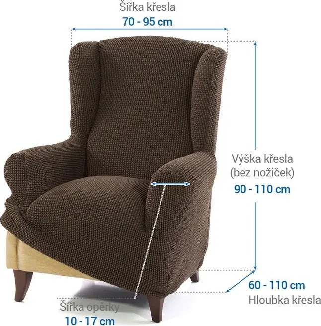 Nueva Textura Huse care se întind foarte bine NIAGARA tutunului fotoliu clasic (l. 70 - 95 cm)
