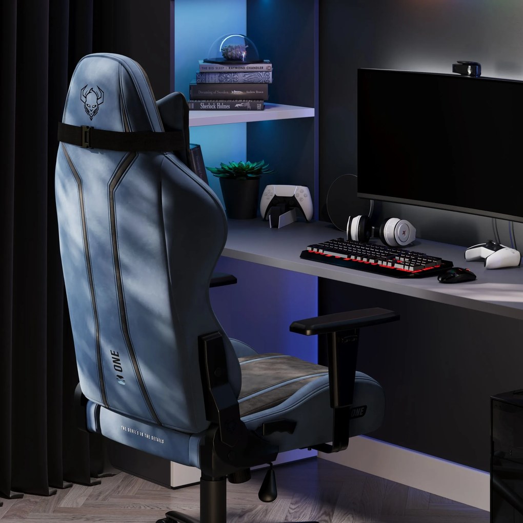 Scaun gaming material textil Diablo X-One 2.0 Normal Size, Night Blue