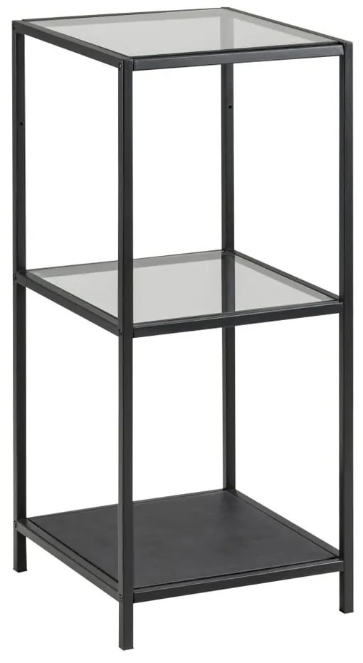 Etajeră neagră din sticlă 35x83 cm Seaford – Actona
