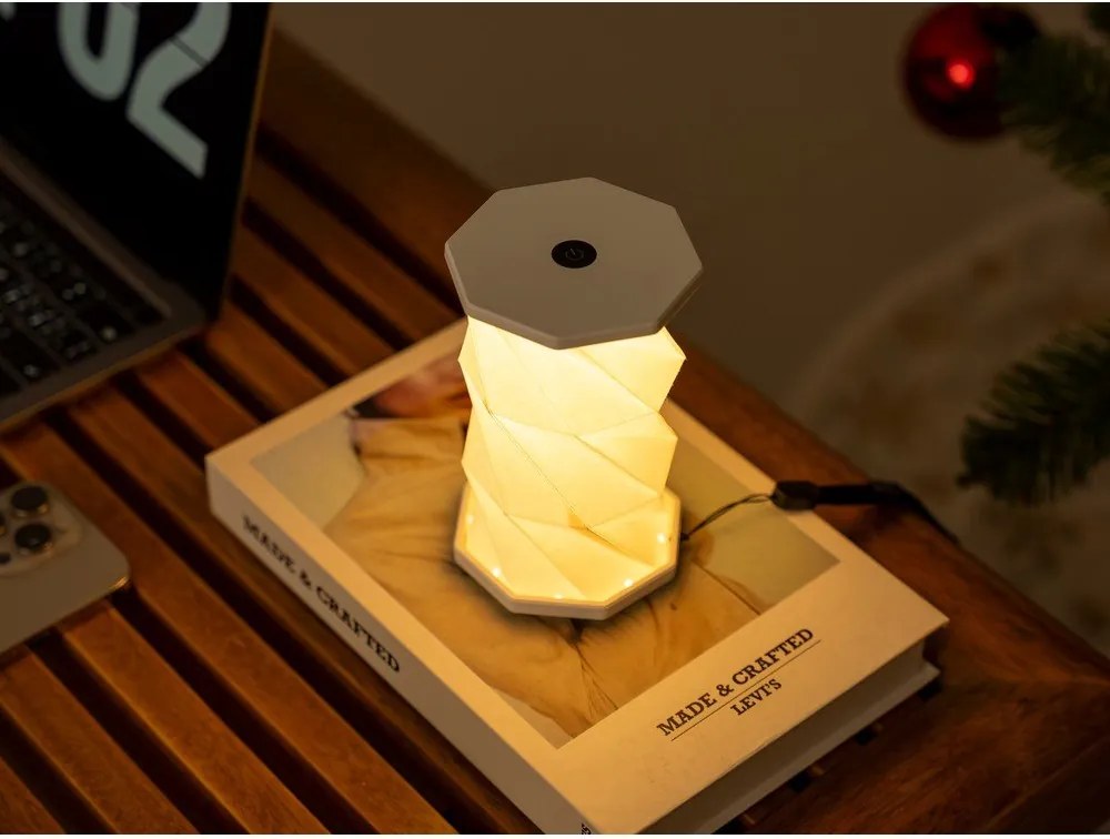 Decorațiune luminoasă albă portabilă cu USB ø 8 cm Twist – Gingko