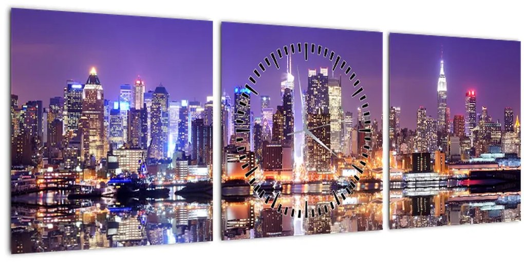 Tablou - Manhattan (cu ceas) (90x30 cm)