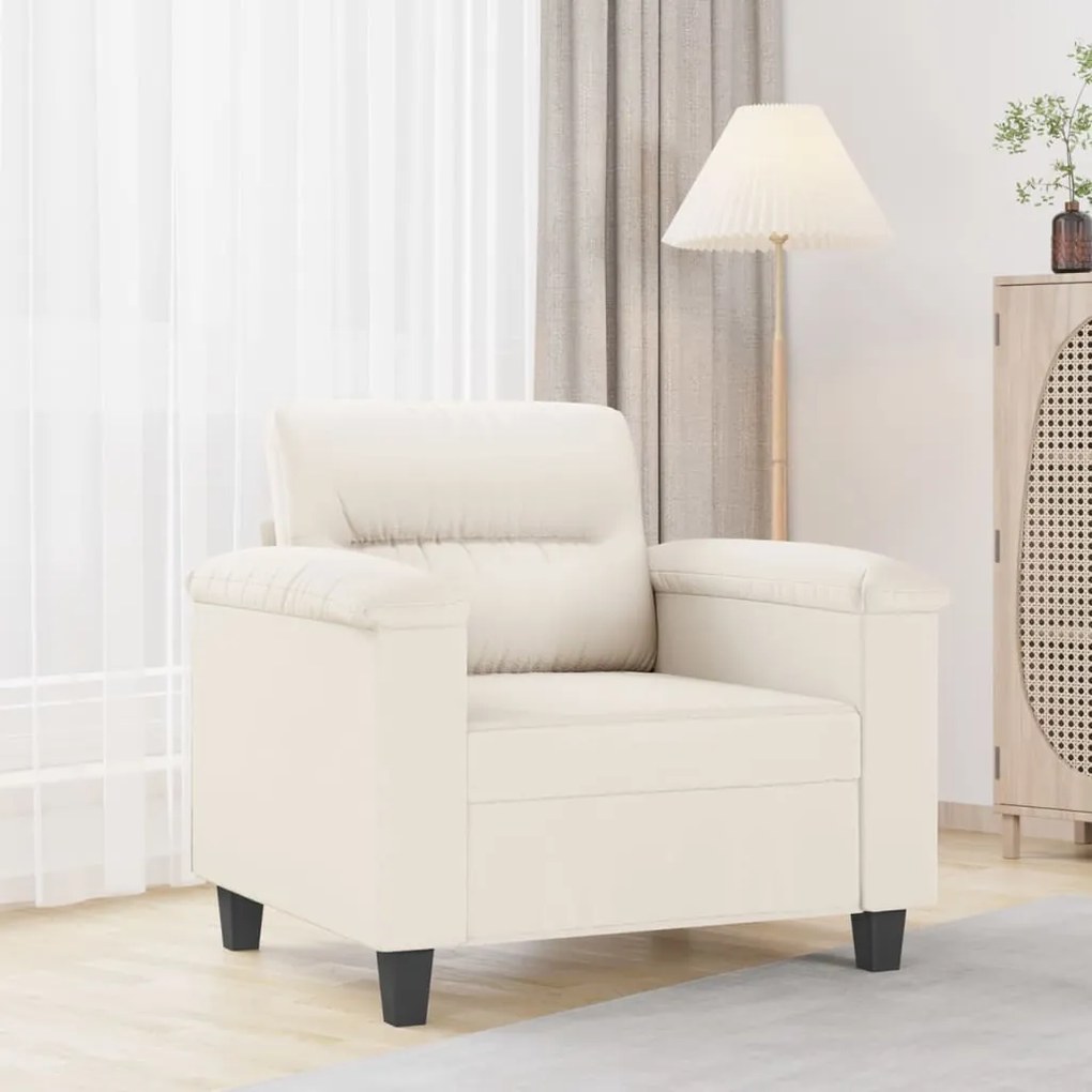 349240 vidaXL Canapea de o persoană, crem, 60 cm, piele ecologică
