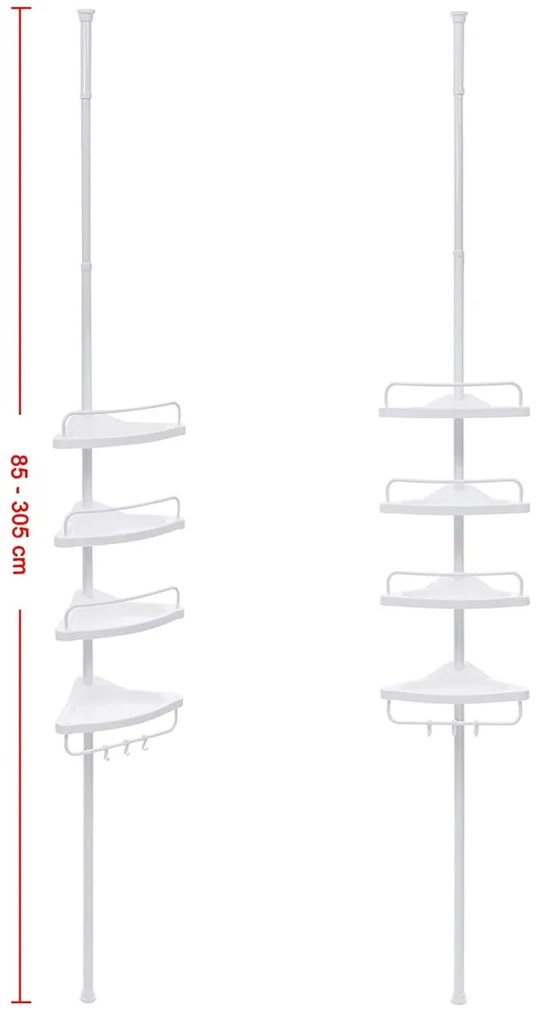 Raft telescopic pentru baie BLAKO, alb