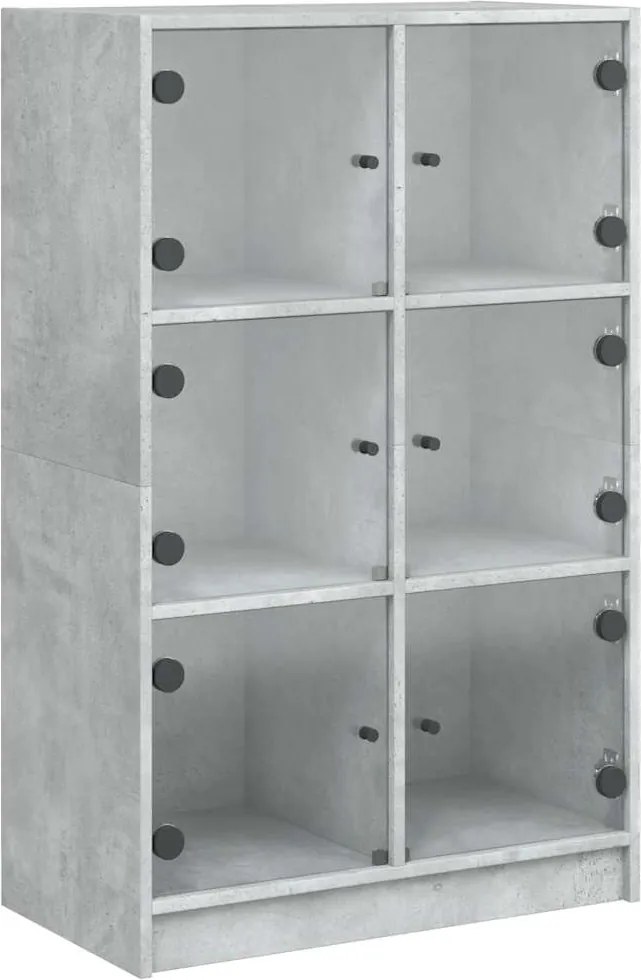 vidaXL Dulapuri înalte cu uși, gri beton, 68x37x109 cm, lemn prelucrat