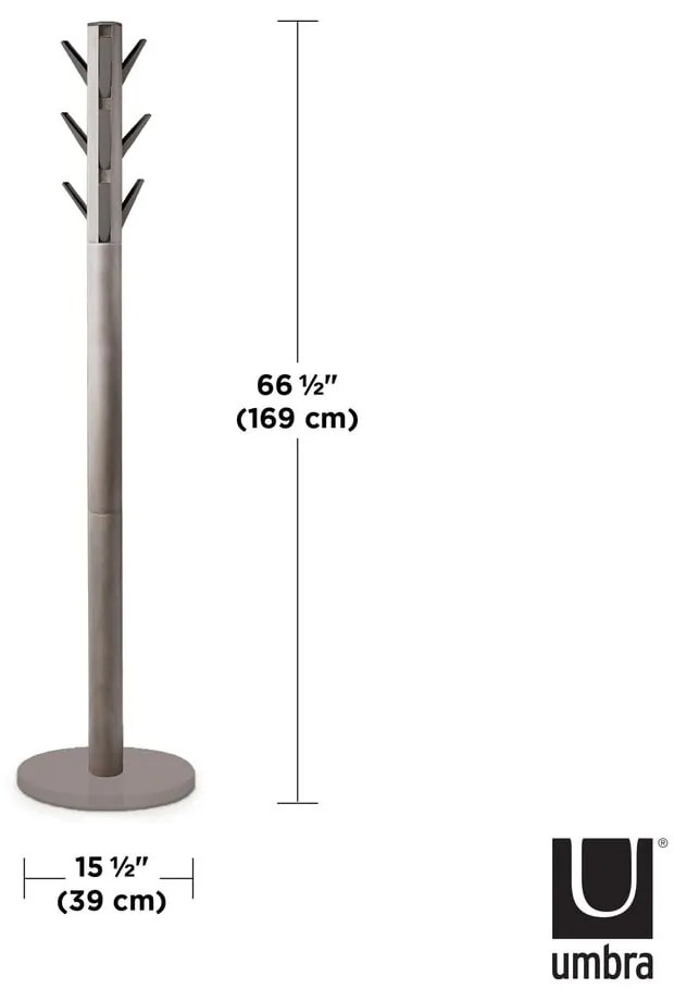 Cuier gri din lemn de arbore de cauciuc Flapper – Umbra