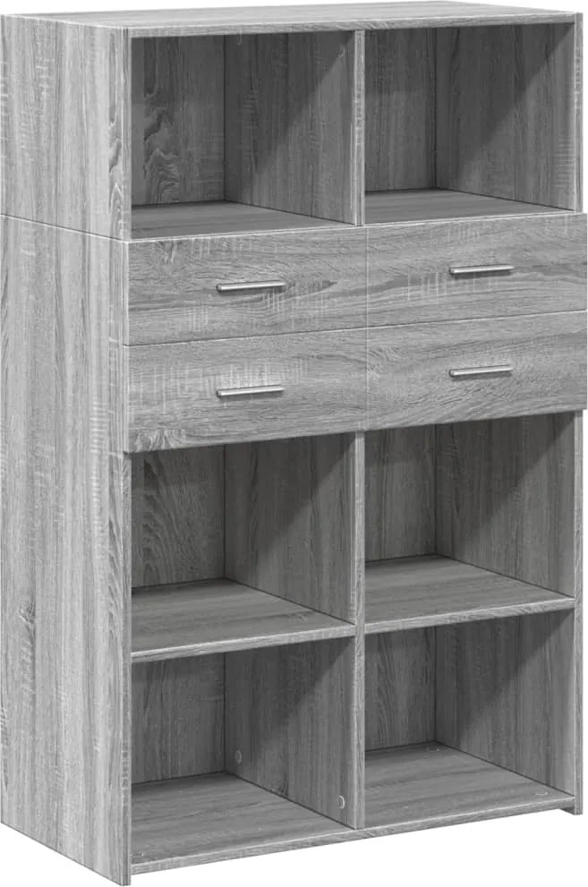 vidaXL Dulap înalt, gri sonoma, 80x42,5x124 cm, lemn prelucrat
