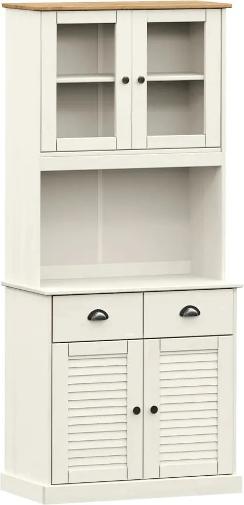 vidaXL Dulap înalt VIGO, alb, 78x40x175 cm, lemn masiv de pin