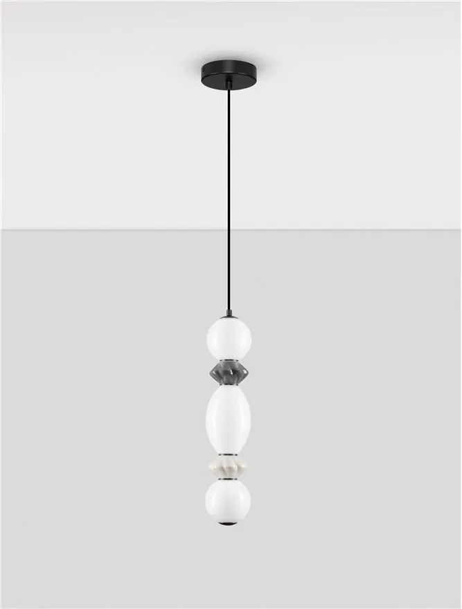 Pendul LED decorativ ceramic gri, alb, PALLINA
