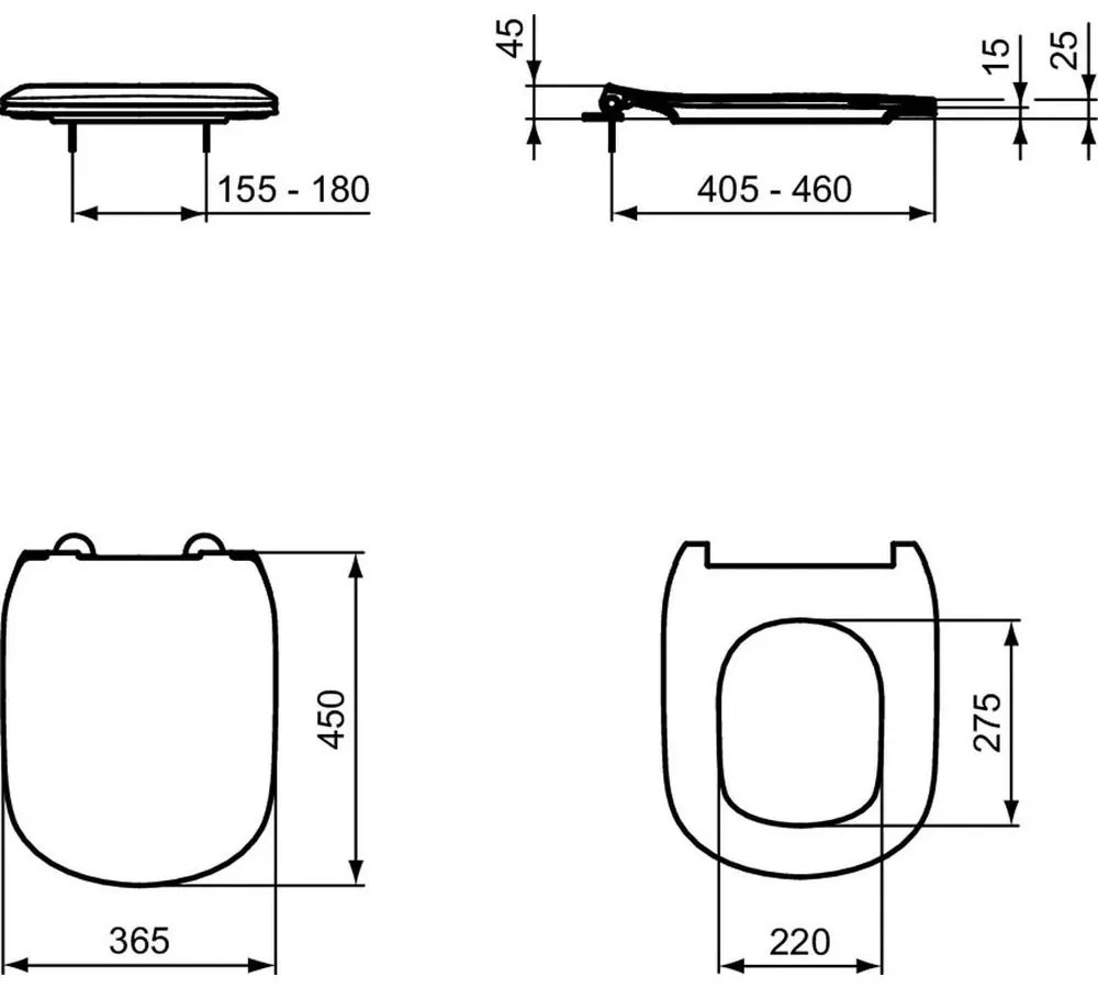 Capac wc duroplast Ideal Standard Tesi Slim alb